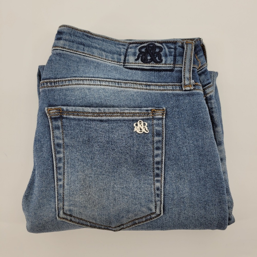 Rock & Republic Jeans Size 10 Blue Denim Mid Rise Skinny Crop Womens